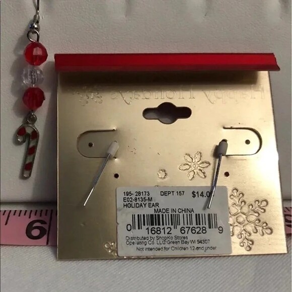 Candy Cane Bracelet & Earrings 2 Pairs - Picture 5 of 10